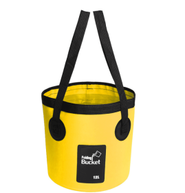 Portable Travel Bag Fishing Bucket Folding Bucket Bag Outdoor Convenient Travel Car Wash Bucket Outdoor Waterproof Bag (Option: yellow-20L)