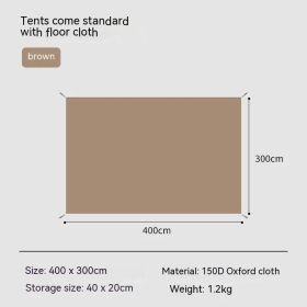 Inflatable Tent Special Ground Cloth Thick Oxford Cloth Protective Mat Camping Anti-dirtyInsulation (Option: Brown 12 Square Meters)