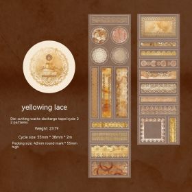 Huanyu Lace Series Salt Series Notebook DIY Decorative Collage Material (Option: 4 Yellow Lace)