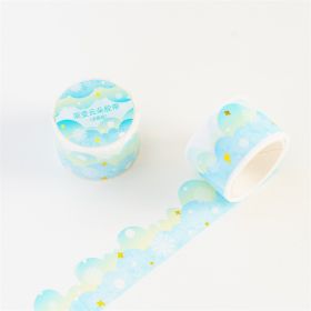 Gradient Fantasy Cloud Tape Hand Ledger Sticker Wave Border (Option: Sherbet Blue)