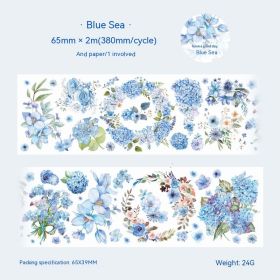 Beautiful Day Special Oil And Paper Adhesive Tape Spring Full Garden Series Flowers (Option: 3 Slightly Fragrant Blue Sea)