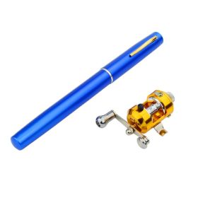 1 meters foreign trade Mini fishing rod, cross border Amazon WISH portable pen fishing rod Fishing Rod A (Color: Blue)