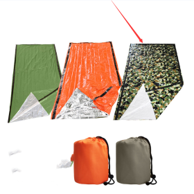 Thermal Insulation Emergency Sleeping Bag Orange Outdoor First-aid (Option: Camouflage Whistle-213X90CM)