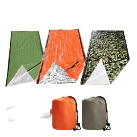 Thermal Insulation Emergency Sleeping Bag Orange Outdoor First-aid (Option: Green Whistle-213X90CM)