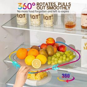 Transparent Condiment Square Rotatable Refrigerator Turntable (Option: Transparent Color-Small Size-1PC)