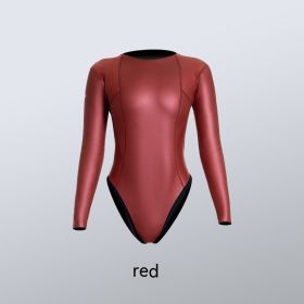 Diving Suit Female 2mm Super Elastic CR Bikini Backless Wet Free Diving Surfing Warm Diving Suit (Option: Red-S)