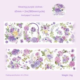 Beautiful Day Special Oil And Paper Adhesive Tape Spring Full Garden Series Flowers (Option: 4 Wearing Purple Clothes)