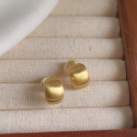 Fashionable Elegant Brushed Matte Gold Earless Earrings (Option: W275 Gold Brushed)