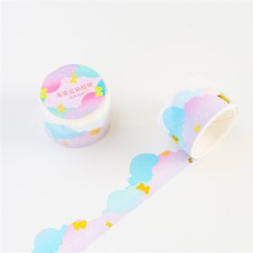 Gradient Fantasy Cloud Tape Hand Ledger Sticker Wave Border (Option: Colorful)