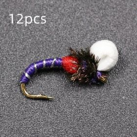 Floating Foam Nymph Hook Stream Water (Option: Purple-12PCS)