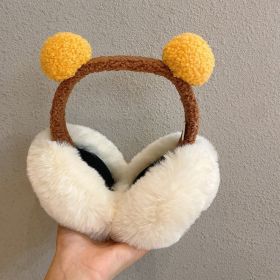 Warm Plush Earmuffs Earmuff Antifreeze Ear Covers (Option: Yellow Coffee Children's Style-Free Size)