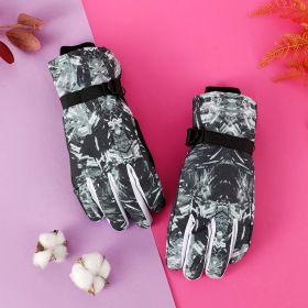 Waterproof And Hard-wearing Non-slip Winter Gloves (Option: Graffiti Black Series Men)