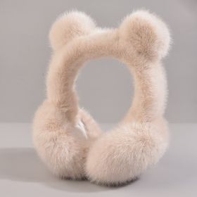 Autumn And Winter Ear Warmer Earmuff (Option: Bear Earmuffs Beige)