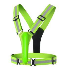 LED Night Running Riding Reflective Vest (Option: USB Rechargeable Green)