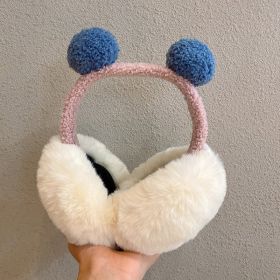 Warm Plush Earmuffs Earmuff Antifreeze Ear Covers (Option: Blue Pink Foldable-Free Size)