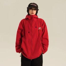 Outdoor Jacket Coat Women's Sports Mountain Climbing Outdoor Mechanical Style Waterproof Fashion Brand Coat (Option: Red-L)