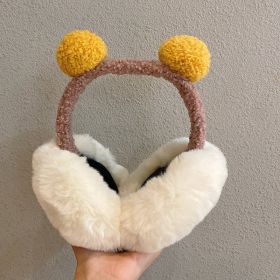 Warm Plush Earmuffs Earmuff Antifreeze Ear Covers (Option: Yellow Khaki Foldable-Free Size)