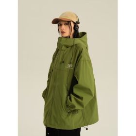 Outdoor Jacket Coat Women's Sports Mountain Climbing Outdoor Mechanical Style Waterproof Fashion Brand Coat (Option: Green-L)