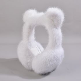 Autumn And Winter Ear Warmer Earmuff (Option: Bear Earmuffs White)