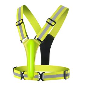 LED Night Running Riding Reflective Vest (Option: USB Rechargeable Yellow)