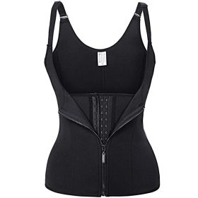 Corset Women's Waist Girdling Belly Contraction Breasted Cross-border Neoprene Sports Workout Clothes (Option: Black-M)