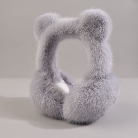 Autumn And Winter Ear Warmer Earmuff (Option: Bear Earmuffs Gray)