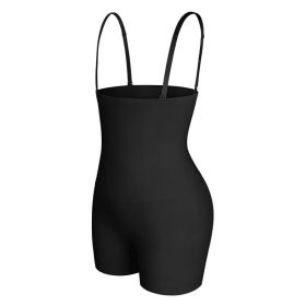 Women's Hip Lifting And Waist-slimming Girdle Belly Pants (Option: Black-ML)