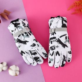 Waterproof And Hard-wearing Non-slip Winter Gloves (Option: Letter Black Free Size Ladies)