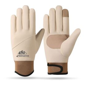 Cycling Sports Gloves For Men And Women (Option: Beige-Free Size)