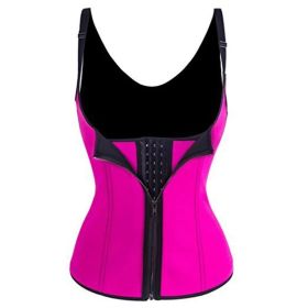 Corset Women's Waist Girdling Belly Contraction Breasted Cross-border Neoprene Sports Workout Clothes (Option: Red-M)