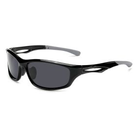 New Colorful Sports Sun Glasses Men (Option: Bright Black Gray Sheet)