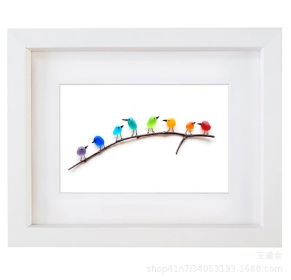 Wooden Bird Photo Frame Christmas Hanging Decoration (Option: Gray 8 A Bird-260X350X35mm)