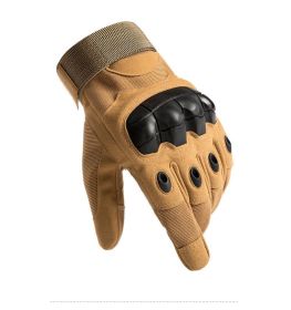 Men's Breathable, Non-slip, Wear-resistant Hard Shell Protective Gloves (Option: Long Finger Frosted Sand-L)