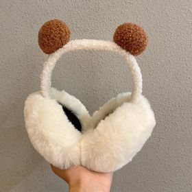 Warm Plush Earmuffs Earmuff Antifreeze Ear Covers (Option: Coffee White Foldable-Free Size)