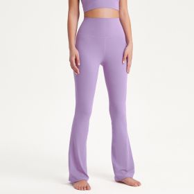 Coat High Waist Slimming Hip Raise Dance Sports Wide Legs Yoga Pants (Option: Mysterious Purple-M)