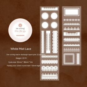 Huanyu Lace Series Salt Series Notebook DIY Decorative Collage Material (Option: 6 White Mist Lace)