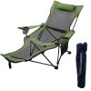 Folding Camp Chair 330 lbs Capacity w/ Footrest Mesh Lounge Chair, Cup Holder and Storage Bag