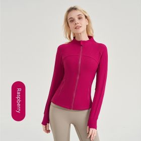 Vertical Thread Yoga Clothes Women's Fitness Jacket (Option: XL-Wild Berry)